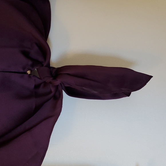 100% Silk Antonio Melani Purple Long Sleeve Blouse - Picture 3 of 6